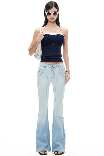 Lace Knit Ruched Vest