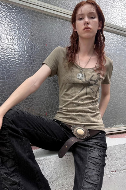 Western Rhinestone Basic Tee