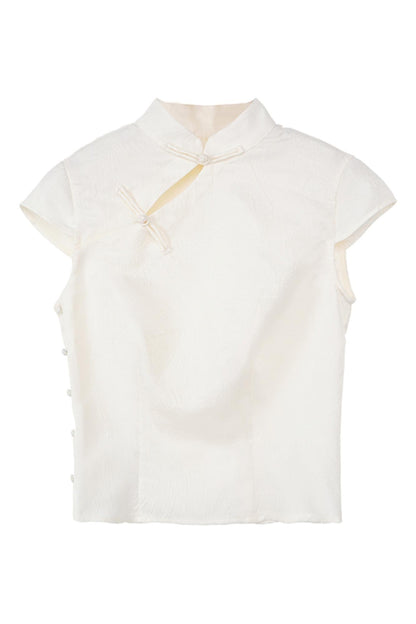 Beige Short Sleeve Top