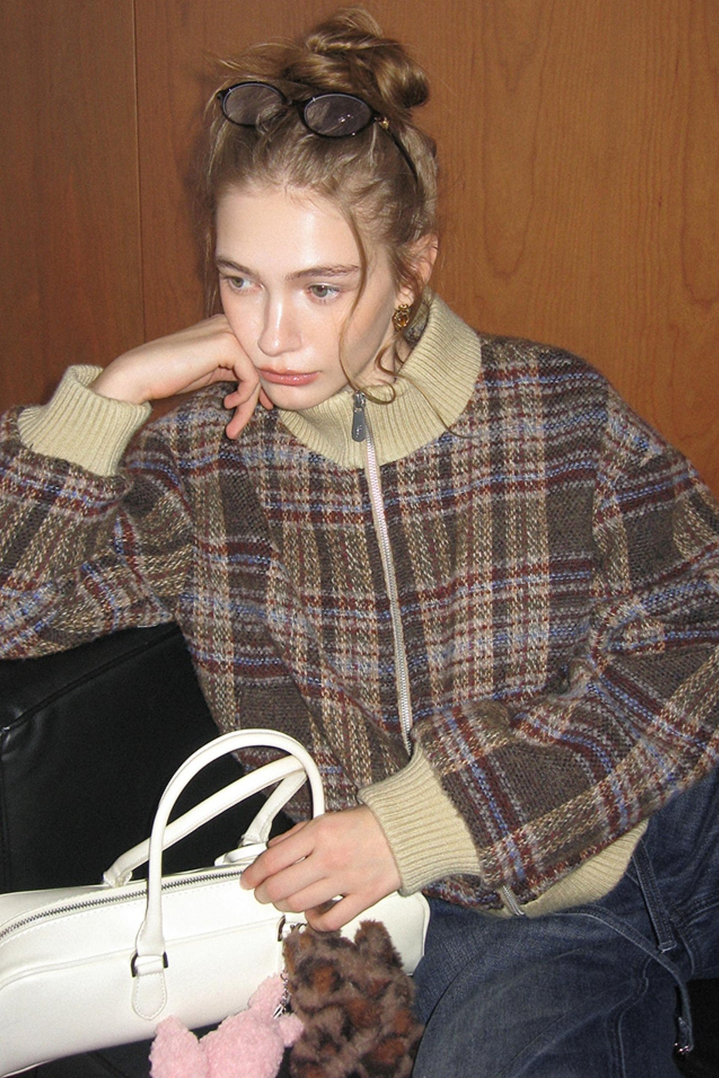 American Retro Plaid Wool Coat