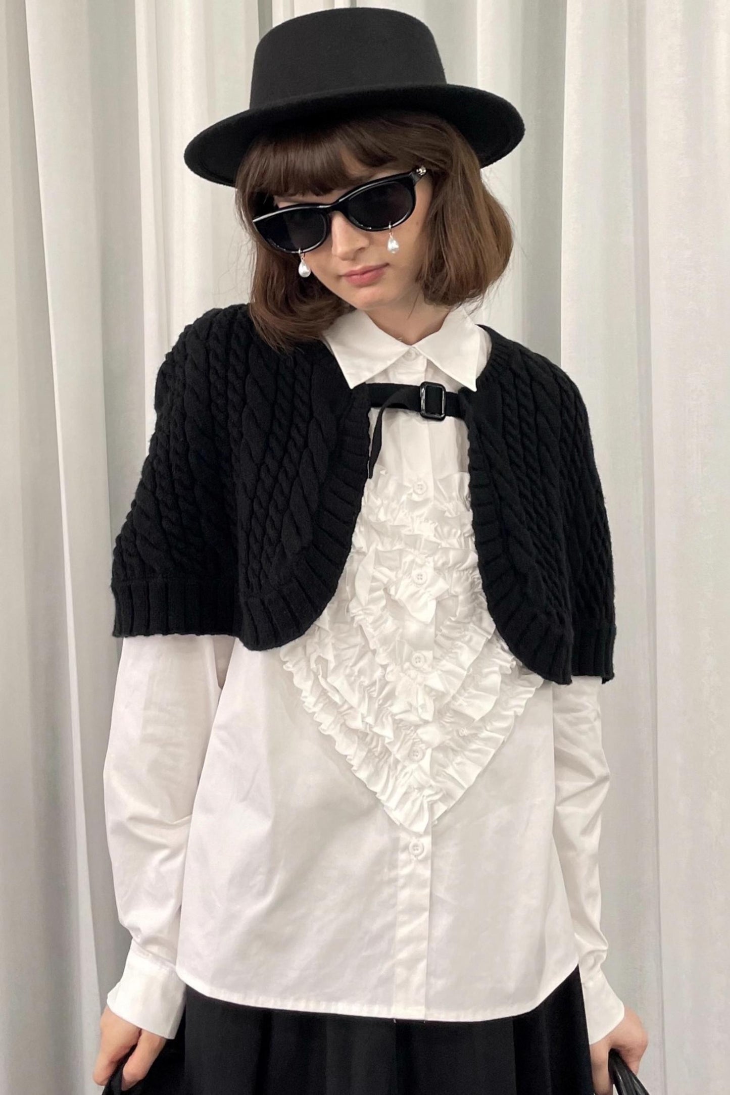 Knit Black Sweater Shawl