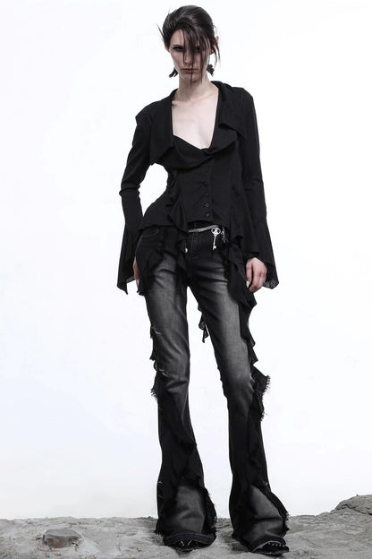 Lyocell Ruffled Cardigan