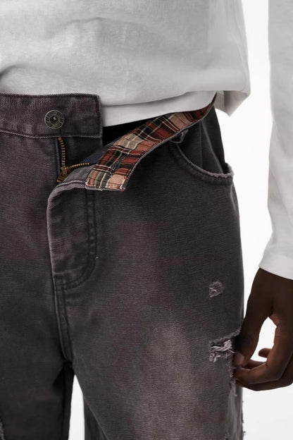 Double-Layer Distressed Shorts