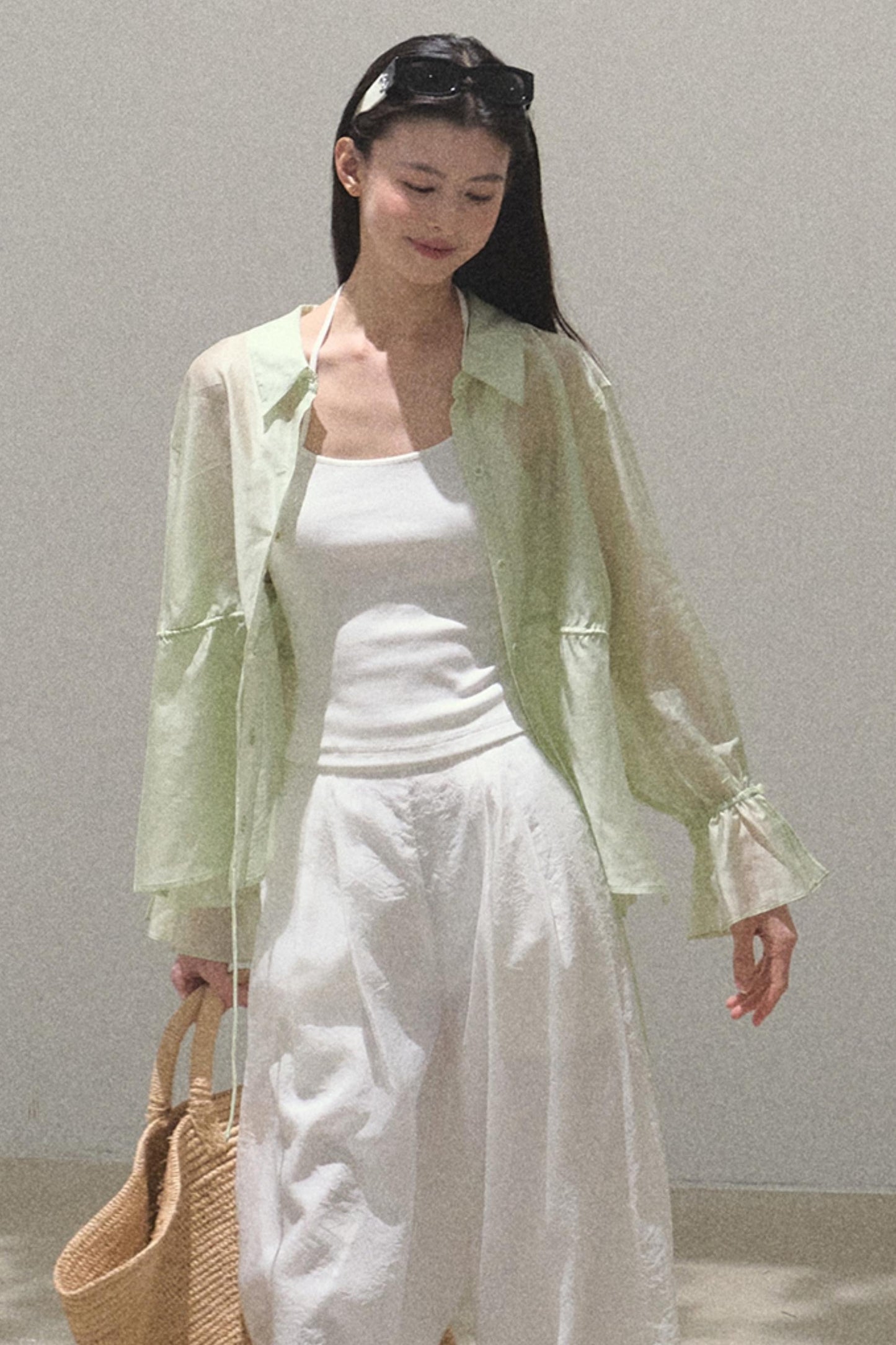 Pearlescent Wide Leg Trousers