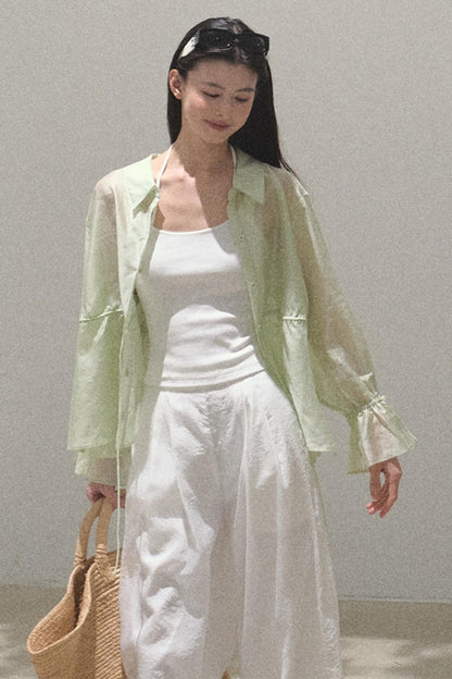 Pearlescent Wide Leg Trousers