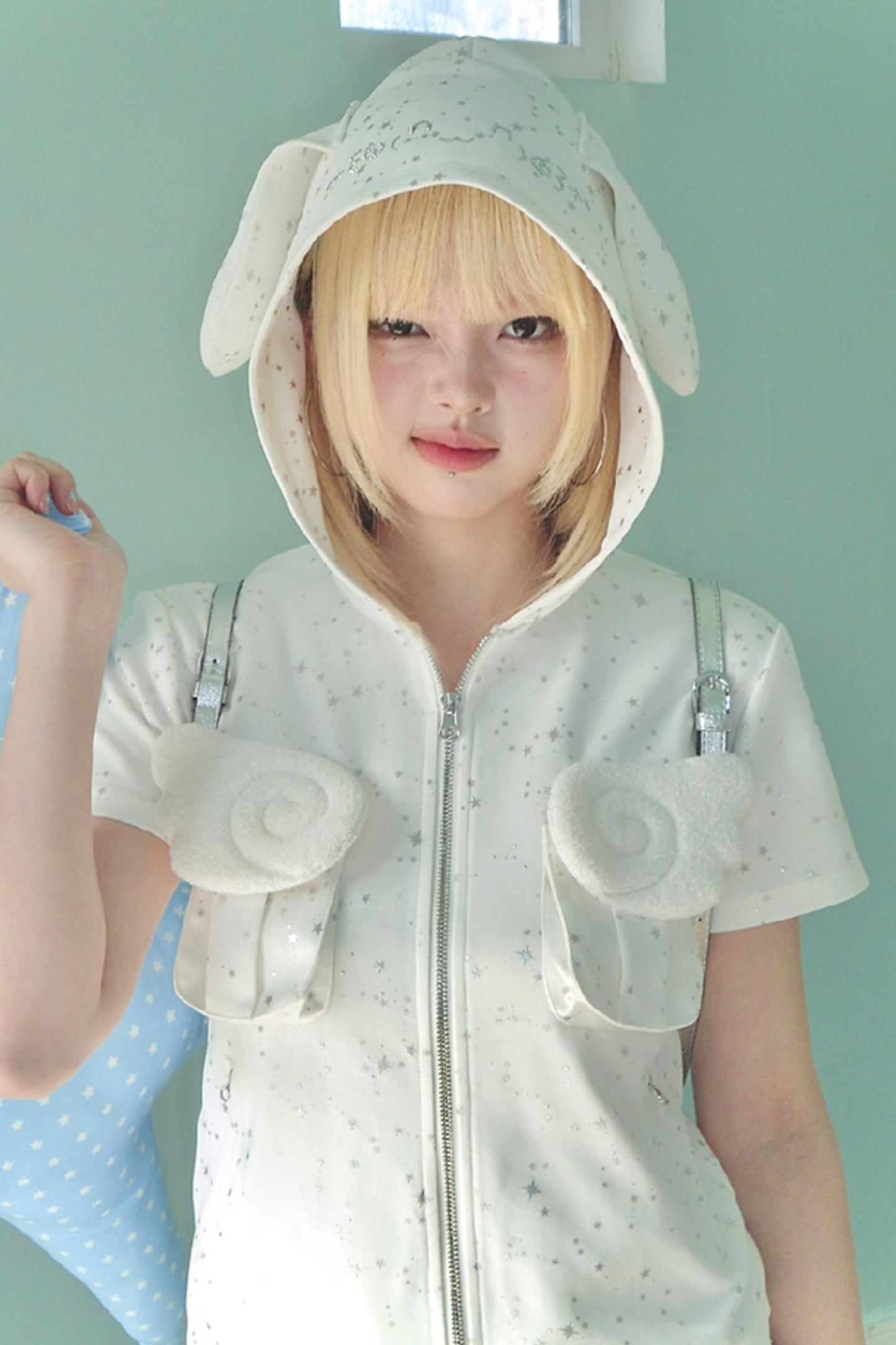 Silver Angel Wing Hoodie Top