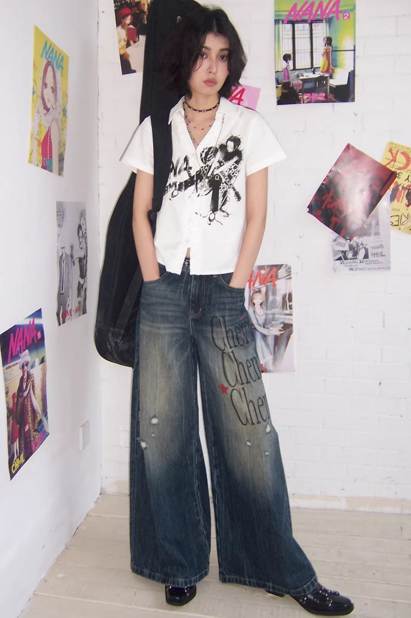 High-Waisted Flared Jeans