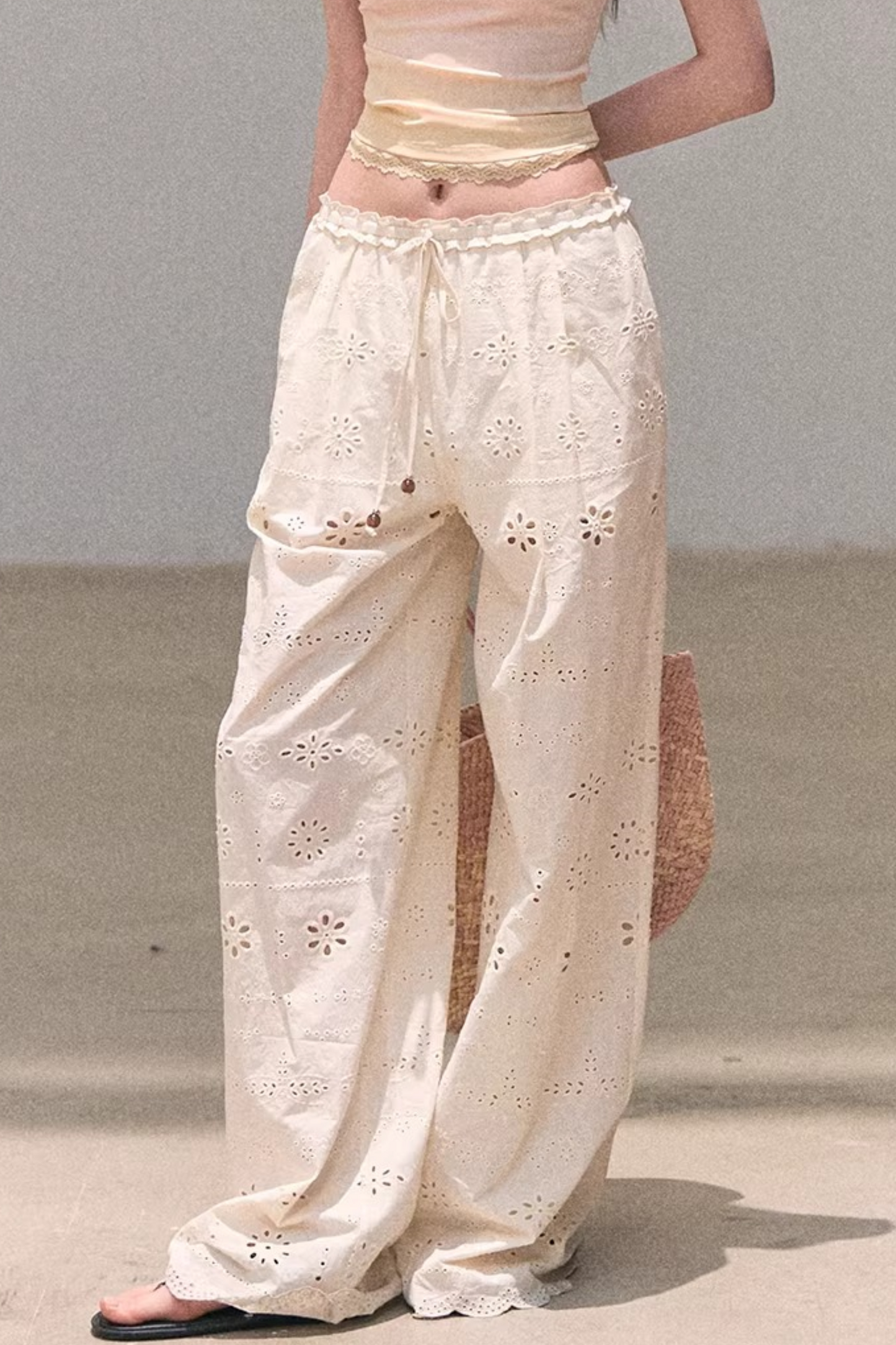 Pure Cotton Embroidered Pants