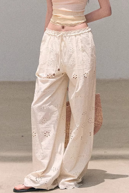 Pure Cotton Embroidered Pants