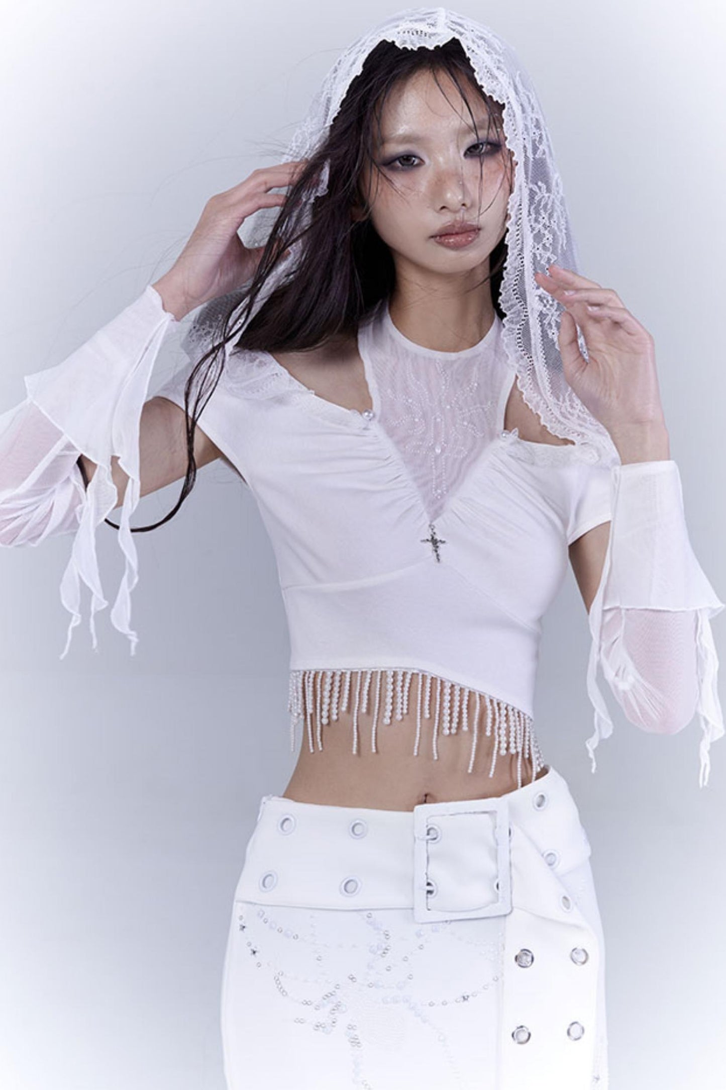 Ethereal White Lace Dream Hoodie