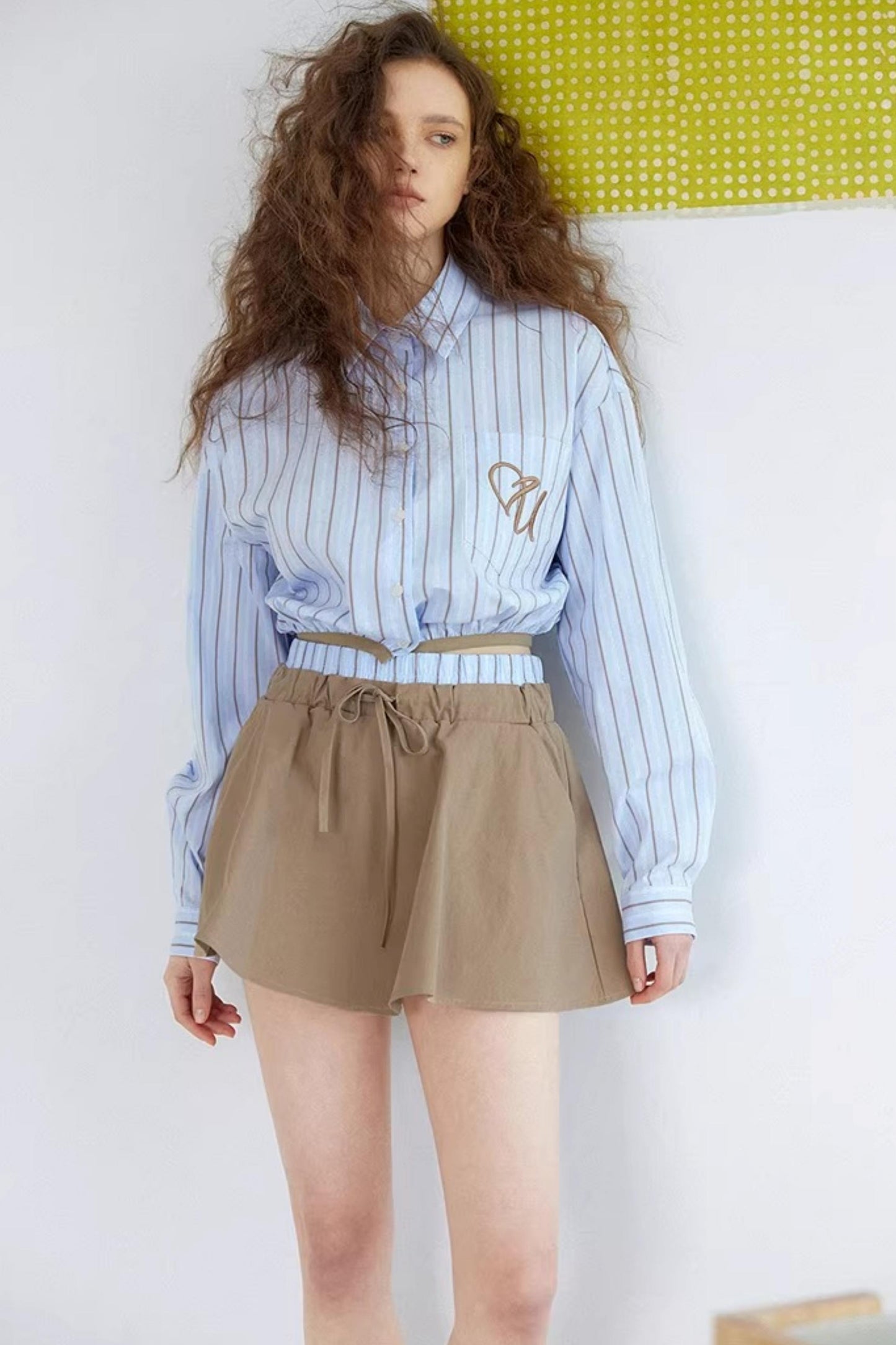 Blue Striped Heart Shirt Set-Up