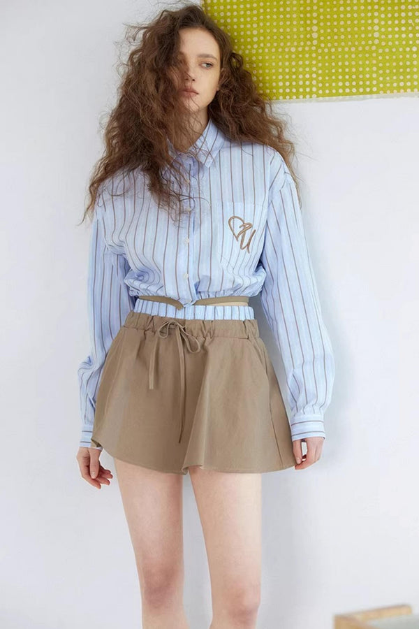 Blue Striped Heart Shirt Set-Up