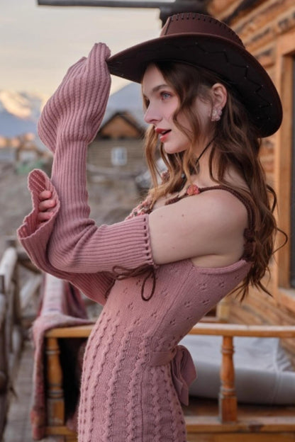 Juliet Retro Wool Knit Dress Set-Up