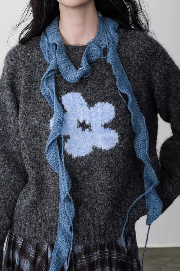 Misty Blue Latte Scarf