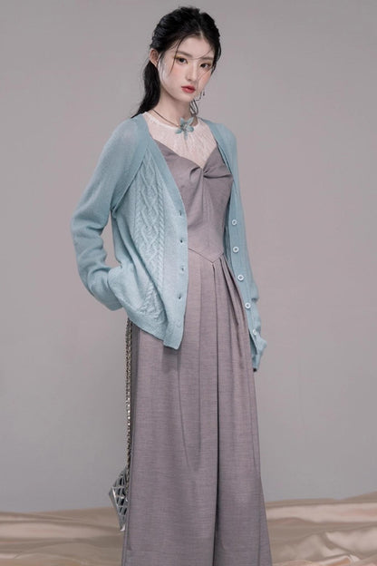 Princess Cloud Gray Suspender Dress