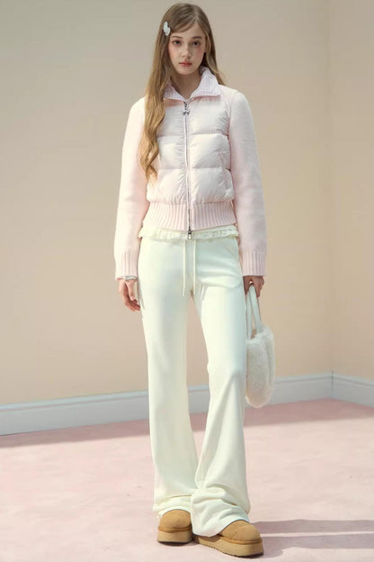 Pink Cloud Knitted Patchwork Jacket