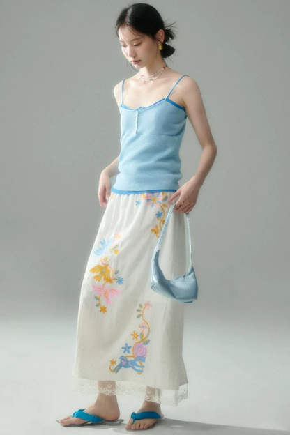 Pony Embroidery Cotton Linen Set-Up