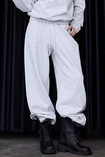 Grey Winter Pullover Sweatshirt Set-Up