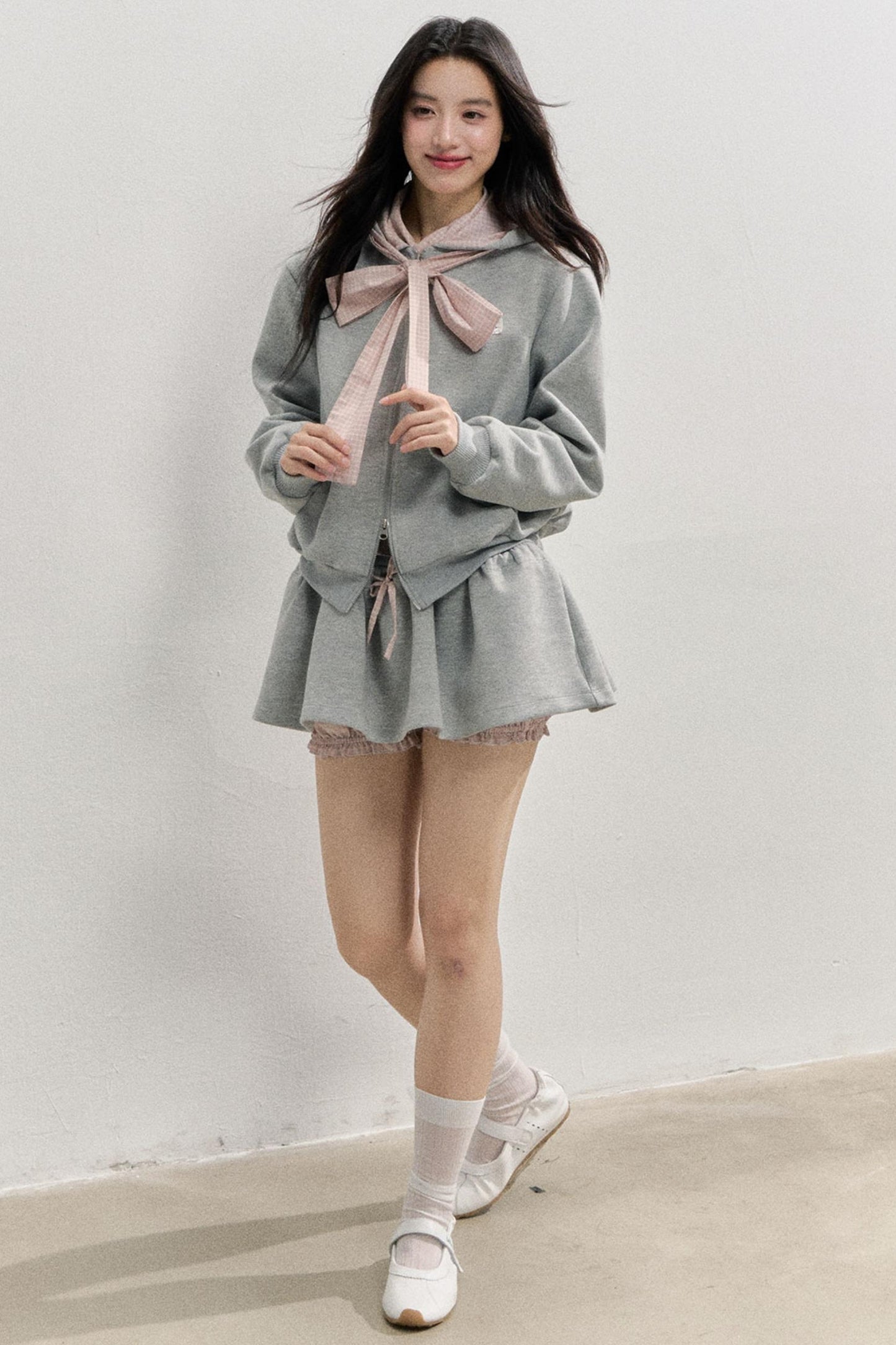 Comfort Bow Skirt Sweatshirt Set-Up