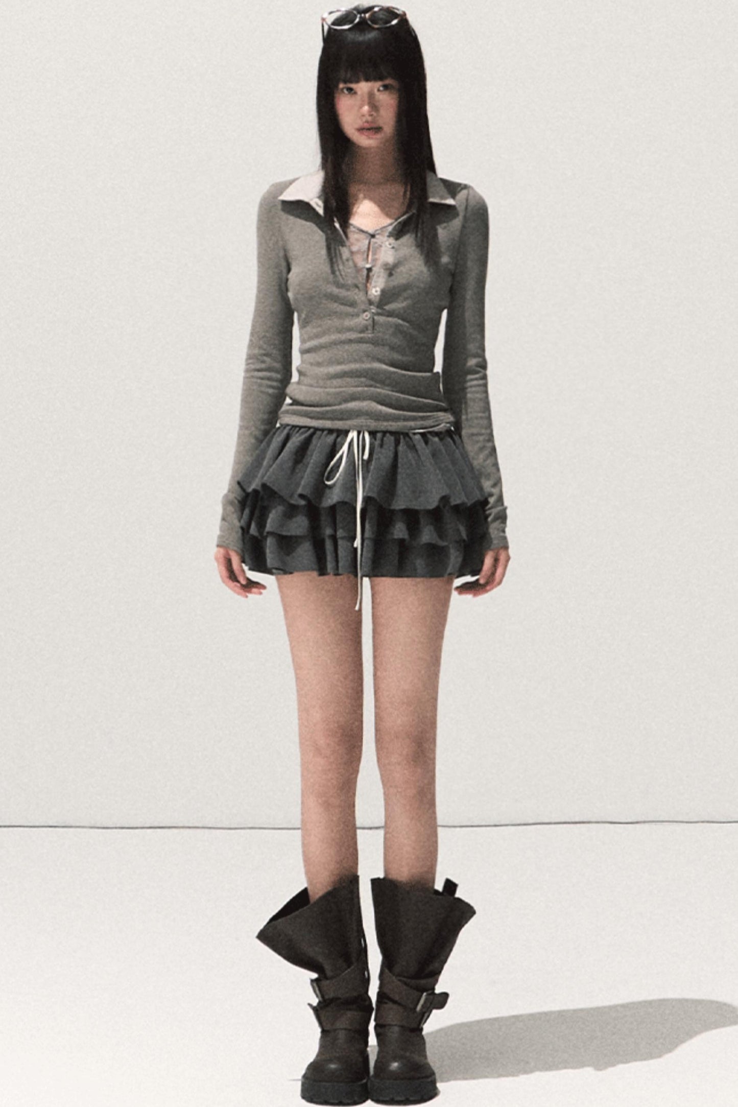 Shrine Plaid Woolen A-Line Skirt