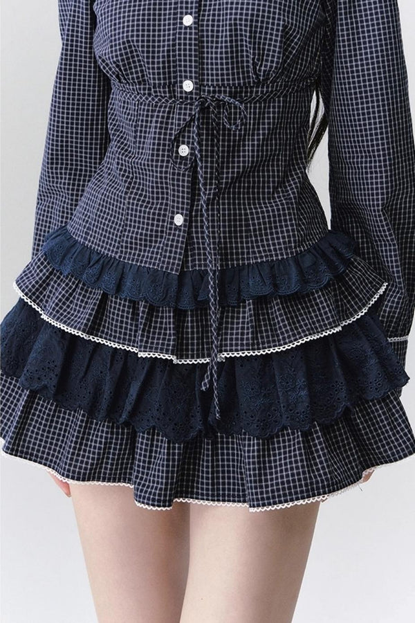Fragile Preppy  Shirt & Skirt Set-Up