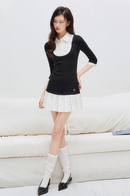 Summer Lace Pleated Dress