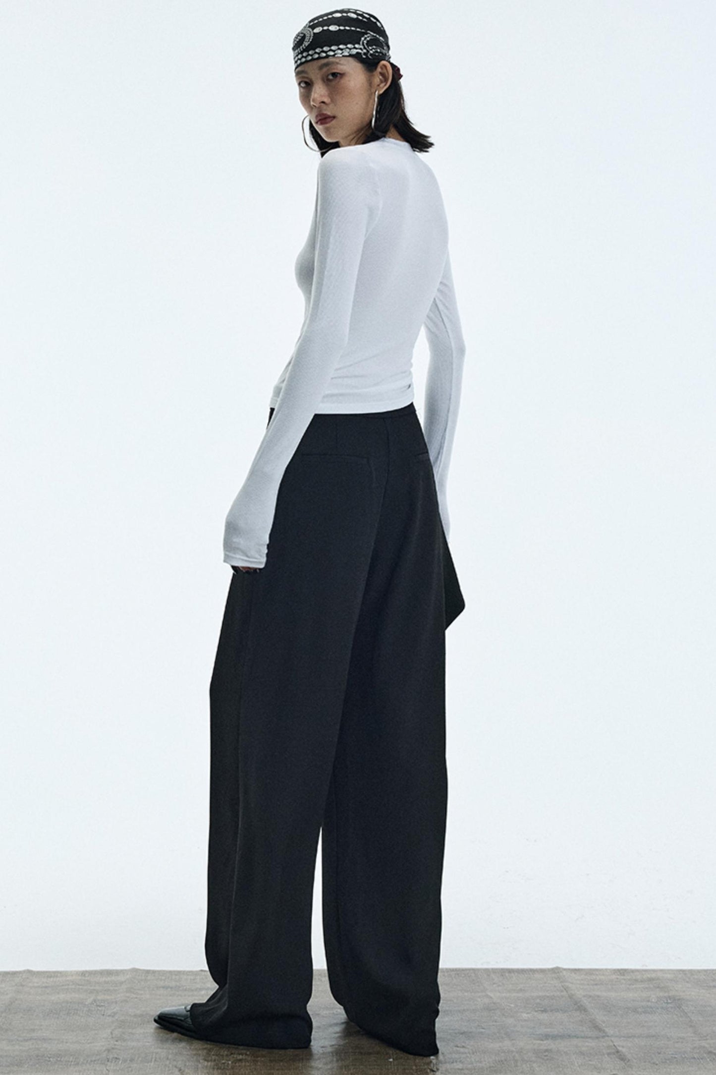 Asymmetrical Black Winter Pants