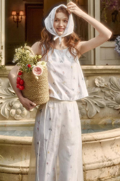 Milky Way Embroidery Linen Shirt Set-Up