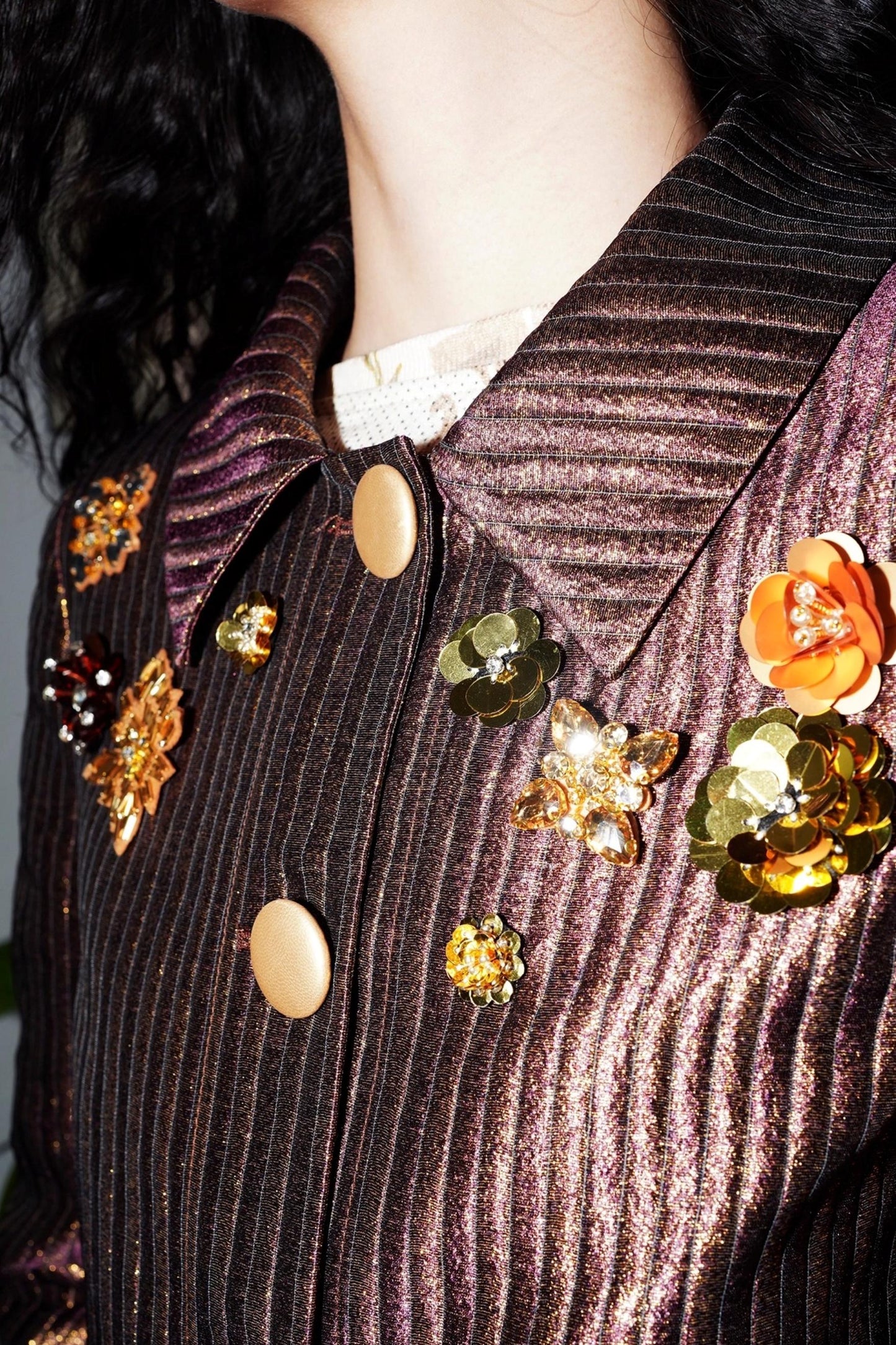 Gold Silk Glitter Jacket