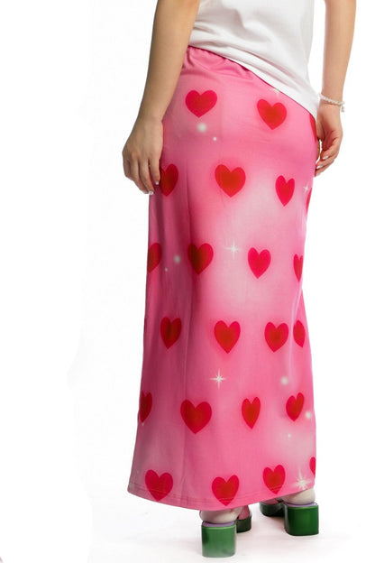 Reversible Print Stretch Casual Maxi Skirt