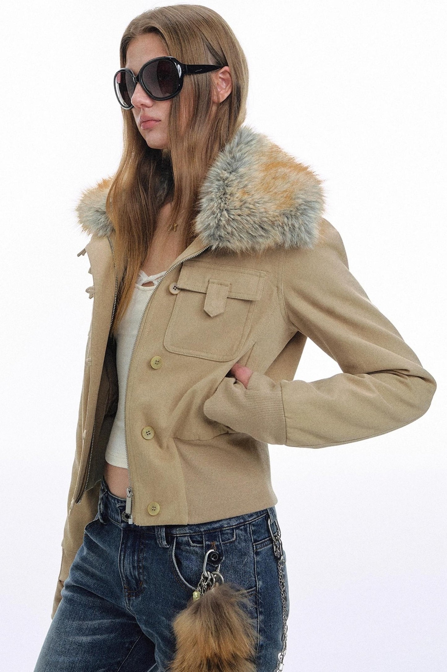 Raccoon Fur Lapel Jacket