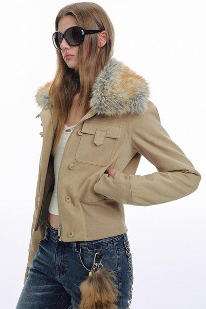 Raccoon Fur Lapel Jacket