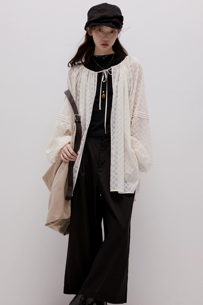 Imitation Linen Black Cropped Pants