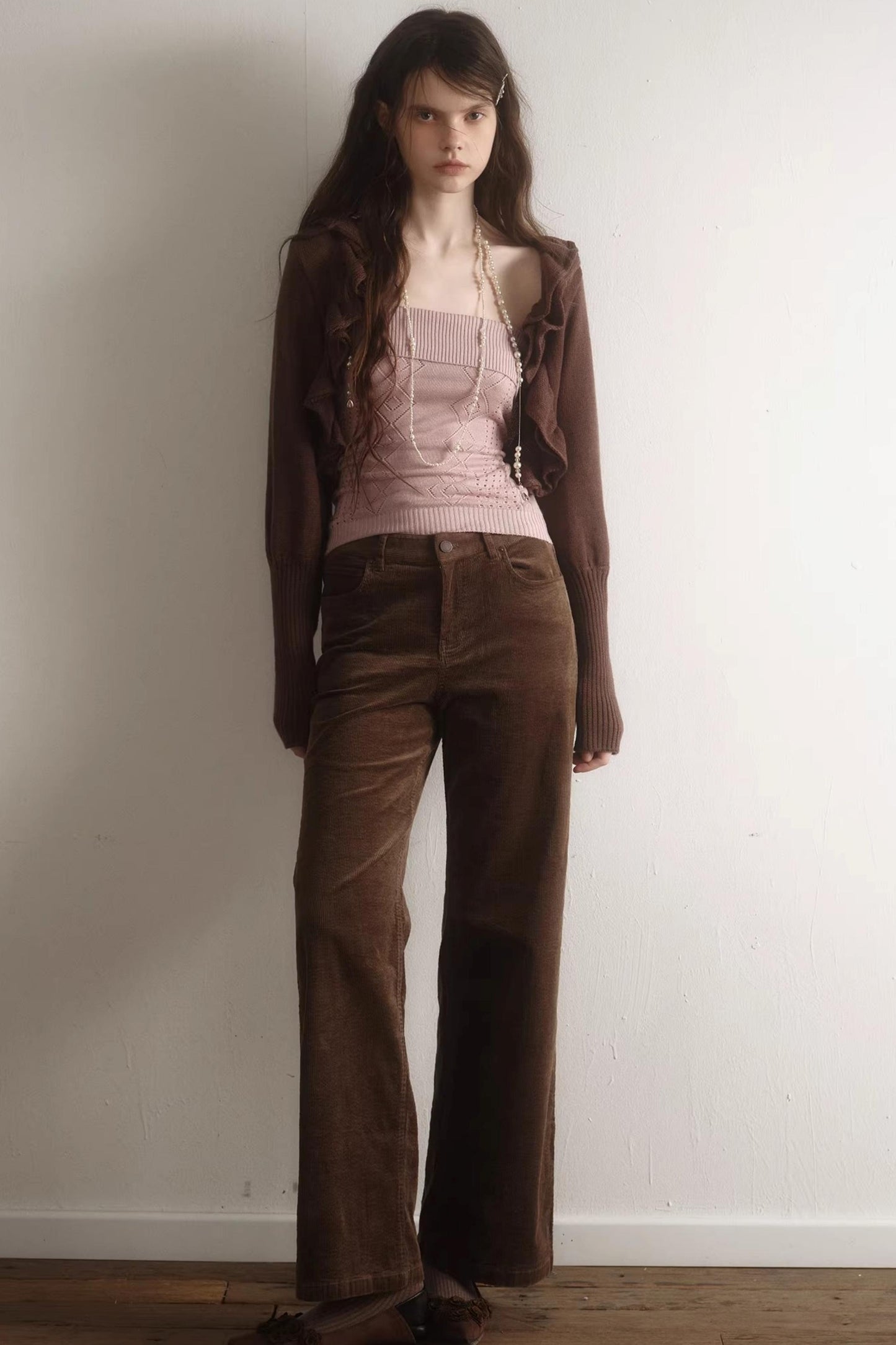 Retro Rüschen-Cardigan-Set