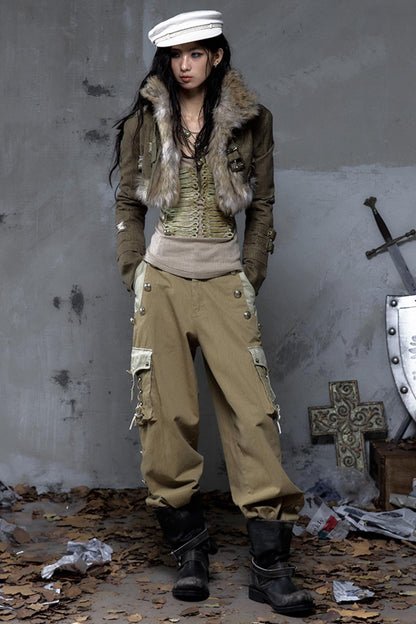 Retro Gold Thread Denim Jacket