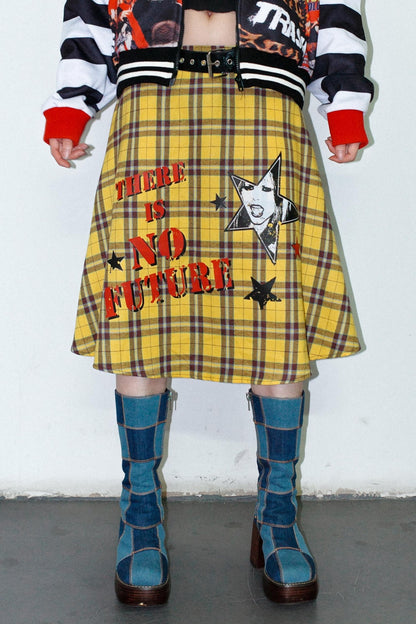 Punk Plaid Layered Skirt