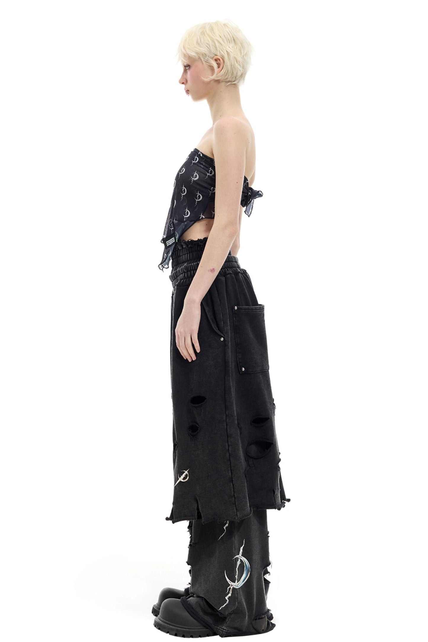 Moon Distressed Shorts