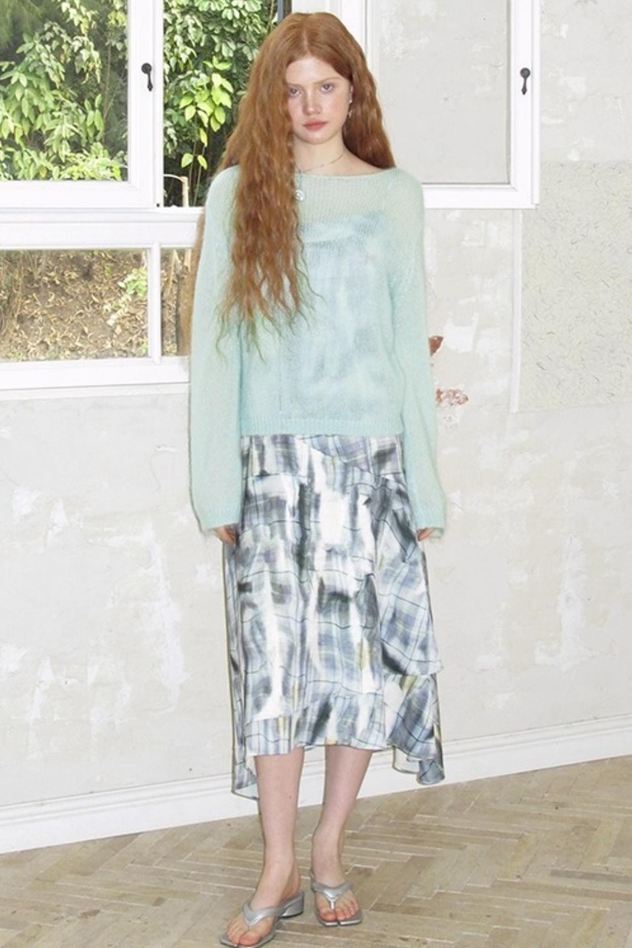 Absinthe Peach Mohair Sweater Top