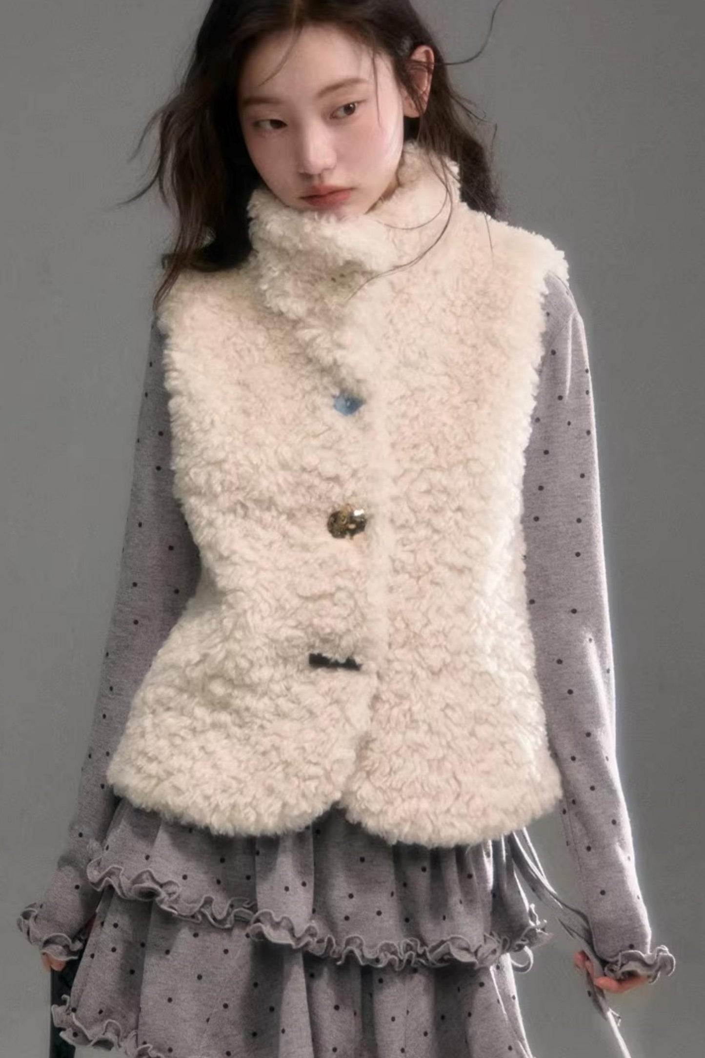 Teddy Curly Fur Vest Jacket