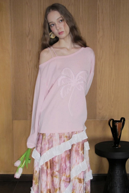 Sequin Embroidery Off-Shoulder Set-Up