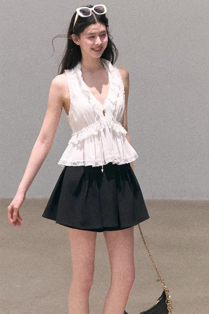 Hidden Petals Silk Lace Top