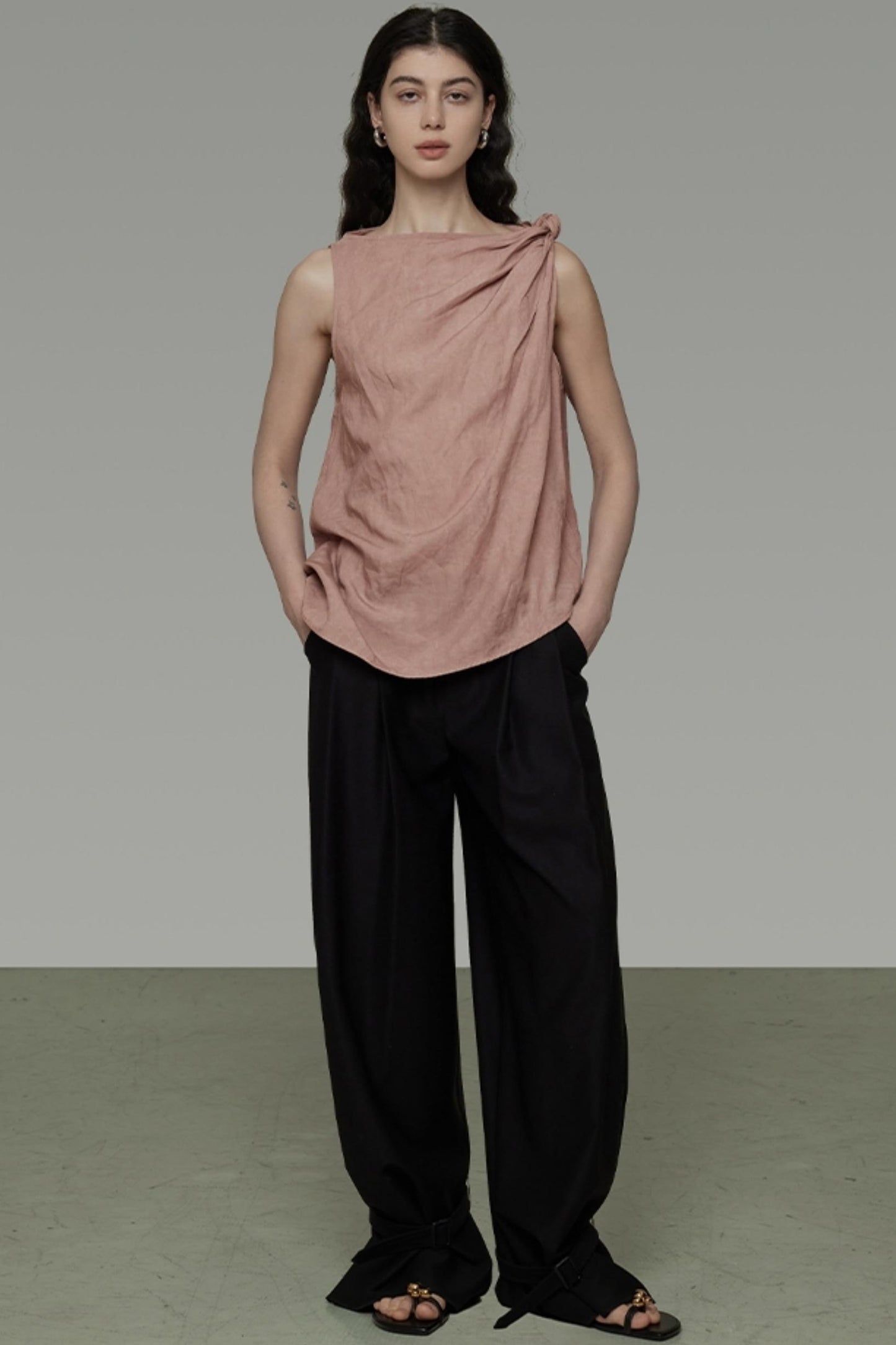 Twisted Pink Sleeveless Camisole