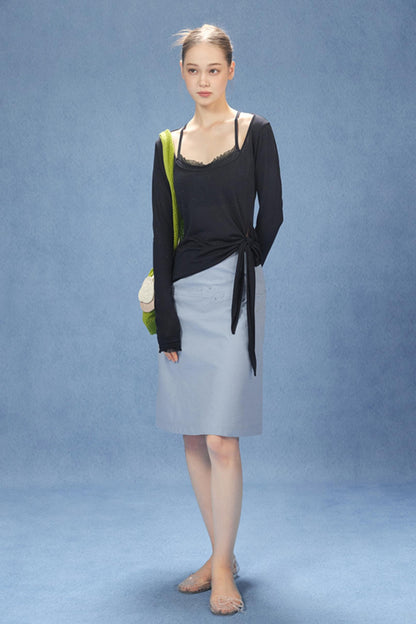 Chic U-Neck Corset Top Set