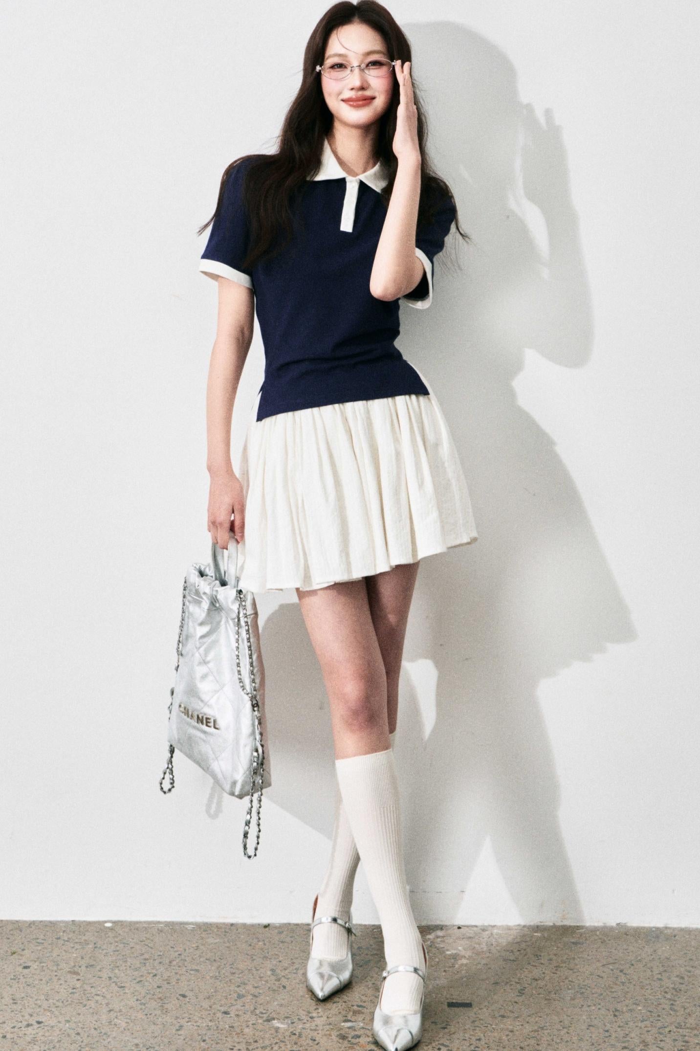 Slim Shoulders Short Sleeves Top