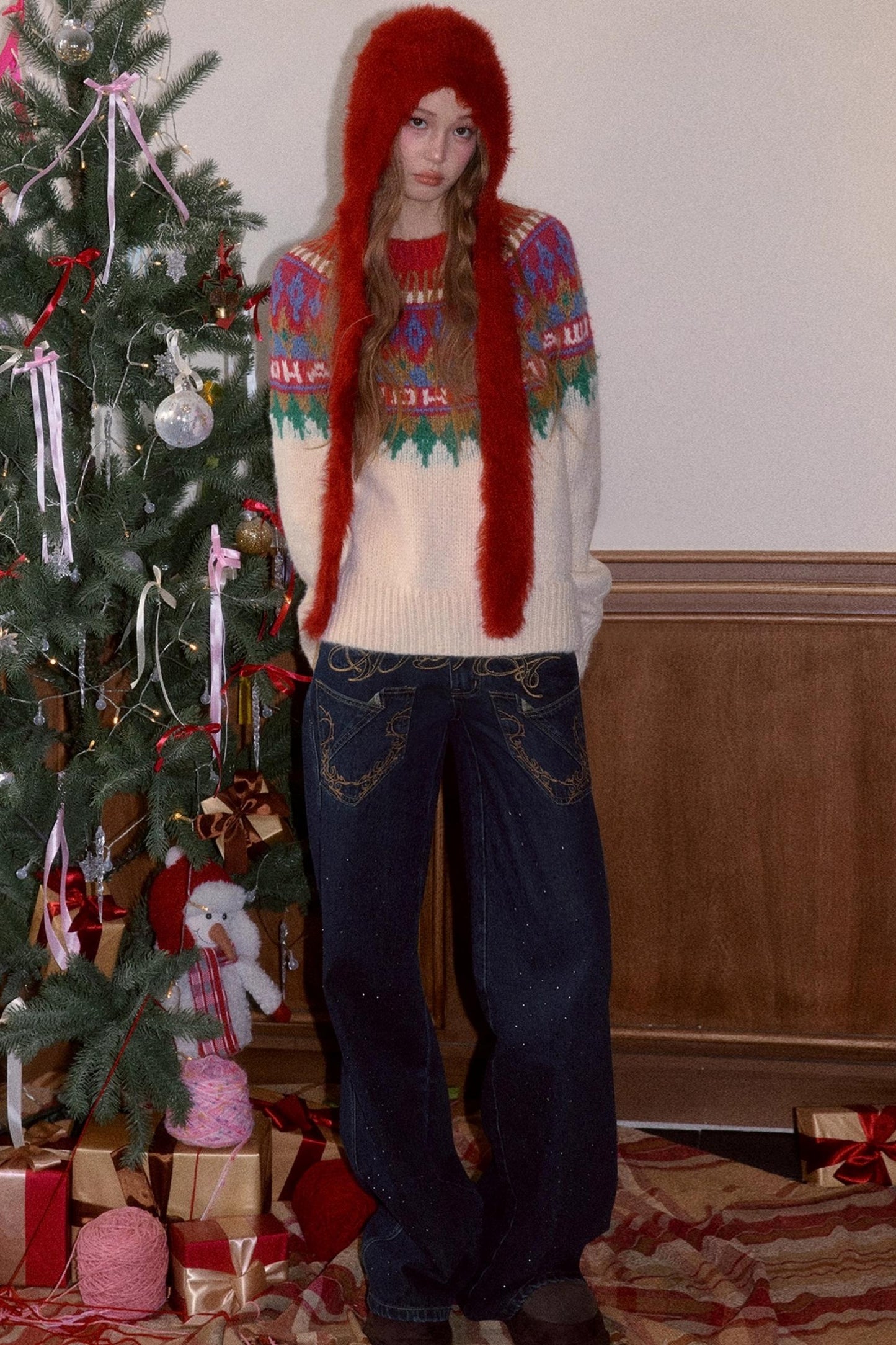 Brushed Fair Isle Winter Sweater