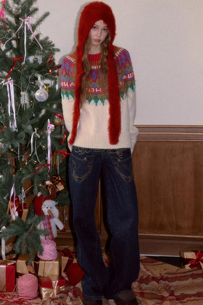 Brushed Fair Isle Winter Sweater