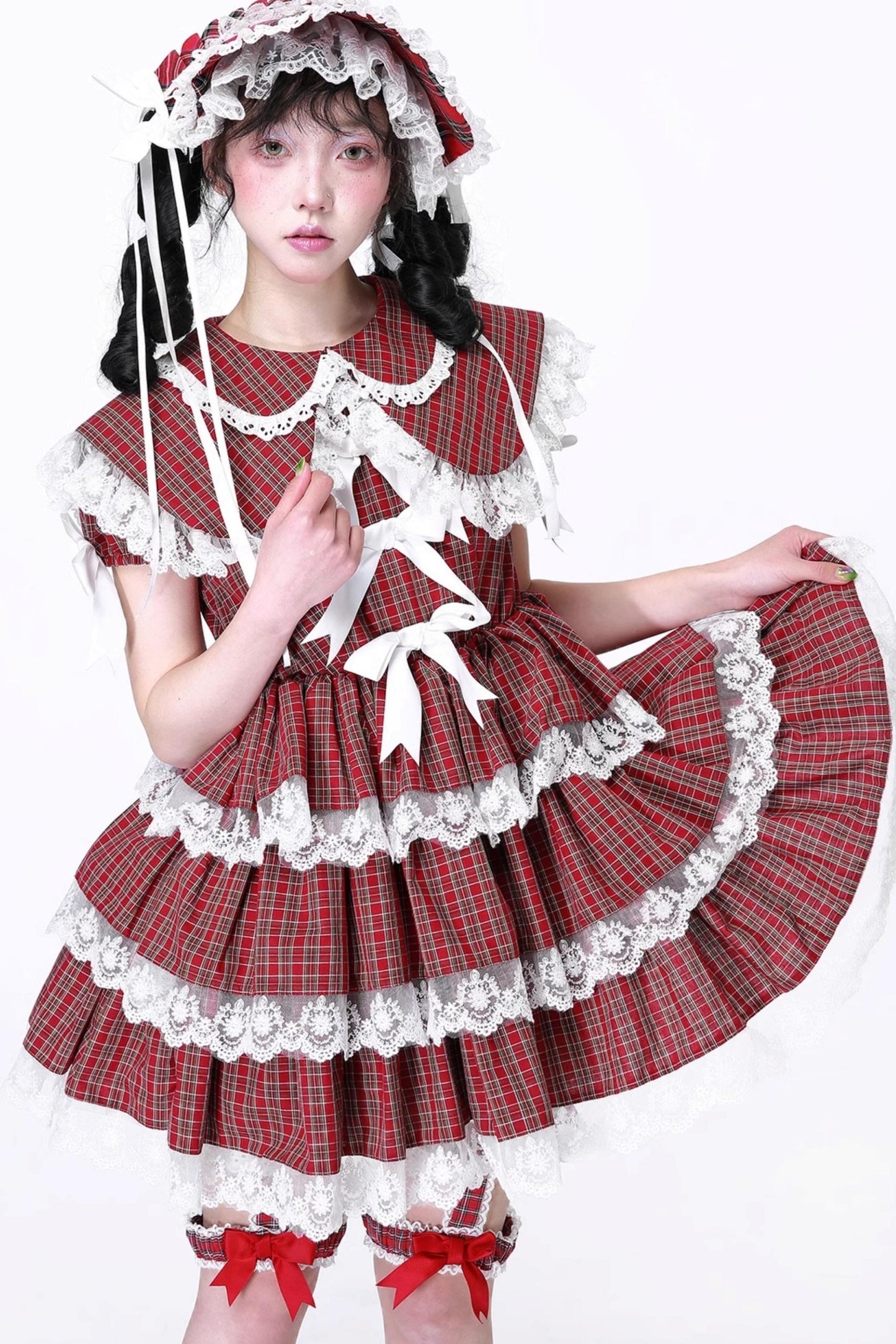 Lolita Style Red Check Dress