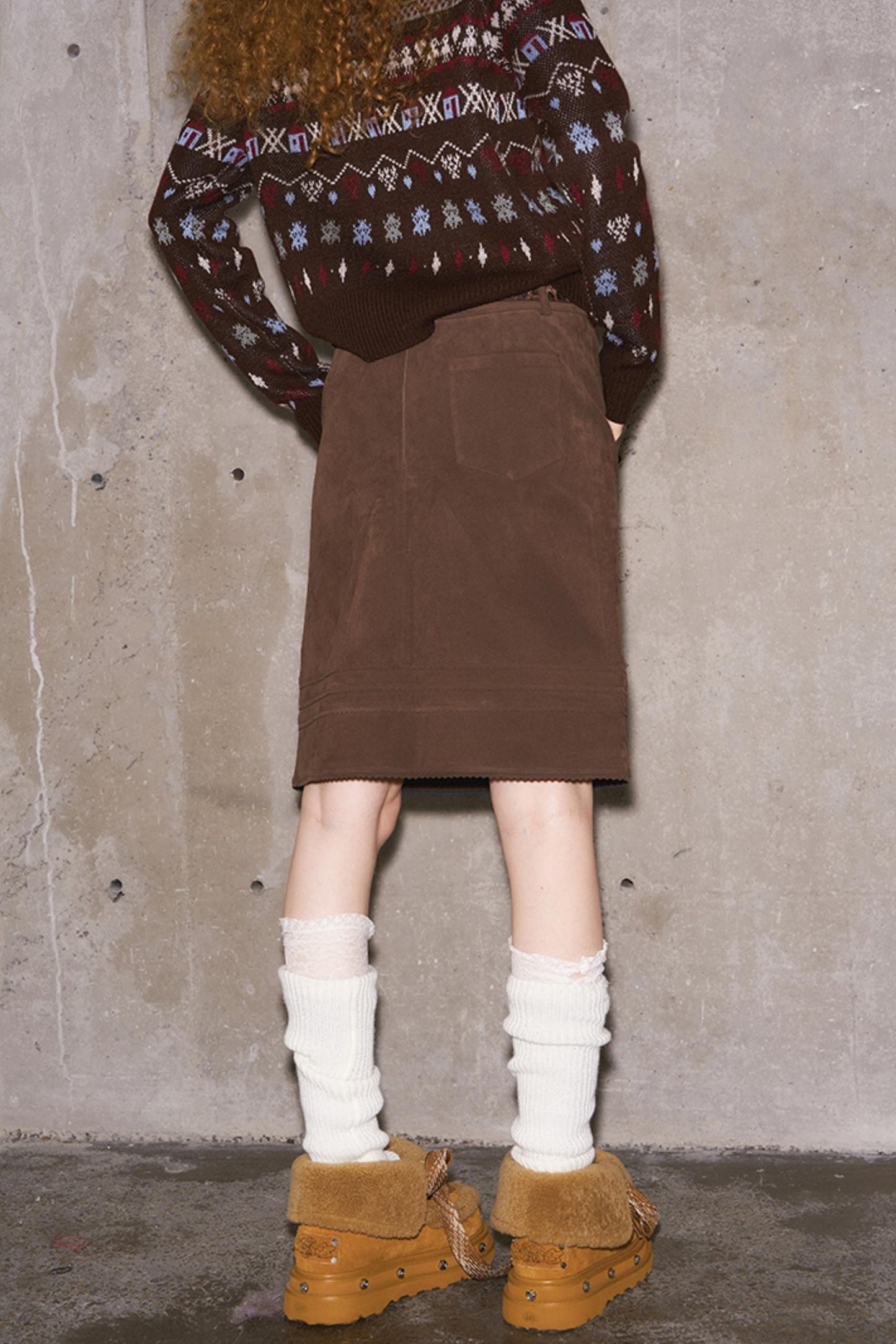 Winter Straight Leather Skirt