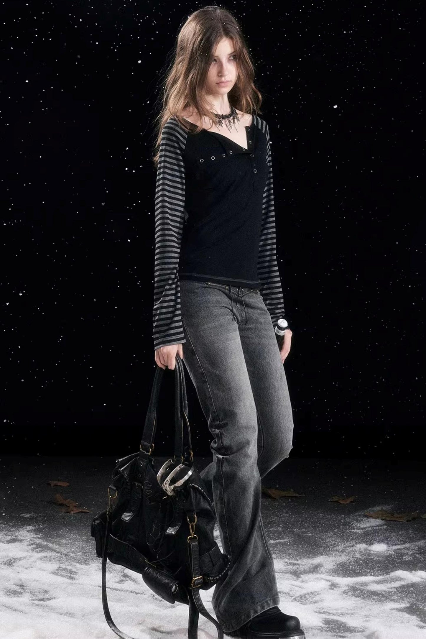 Autumn Contrast Striped Long Sleeve T-Shirt