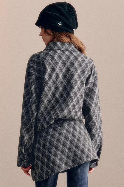 Vintage Plaid Shirt Dress